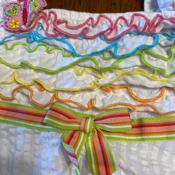 Youngland Baby girls white cotton sundress.  Size 24 months. With butterflies - Picture 5 of 11